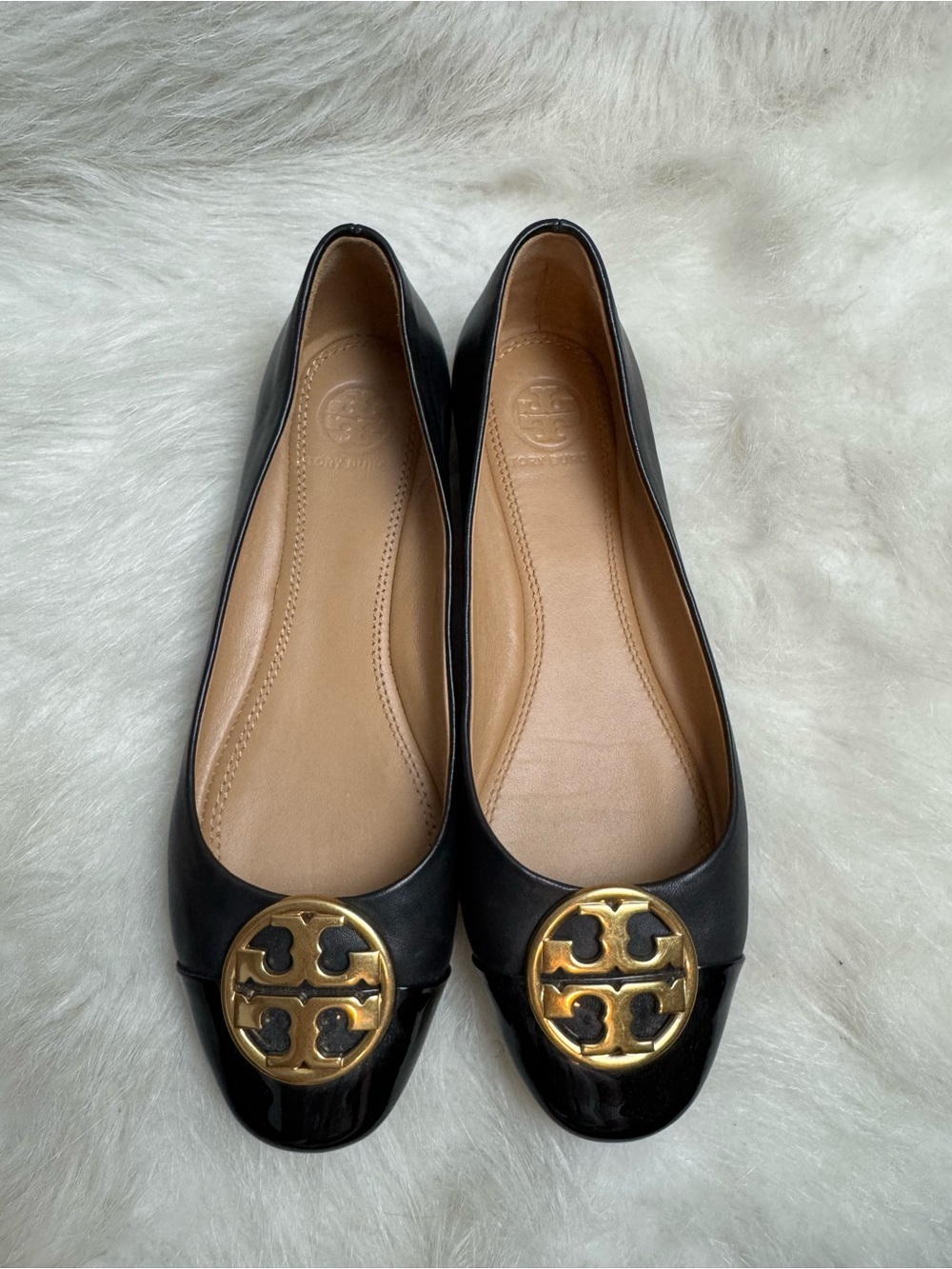Tory Burch Chelsea Cap Toe Leather Ballet Flats 6 - Picture 5 of 12